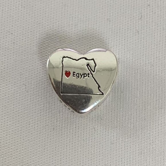 Pandora Egypt Exclusive Travel Heart Charm Pendant, S925 Silver Jewelry - Picture 1 of 4